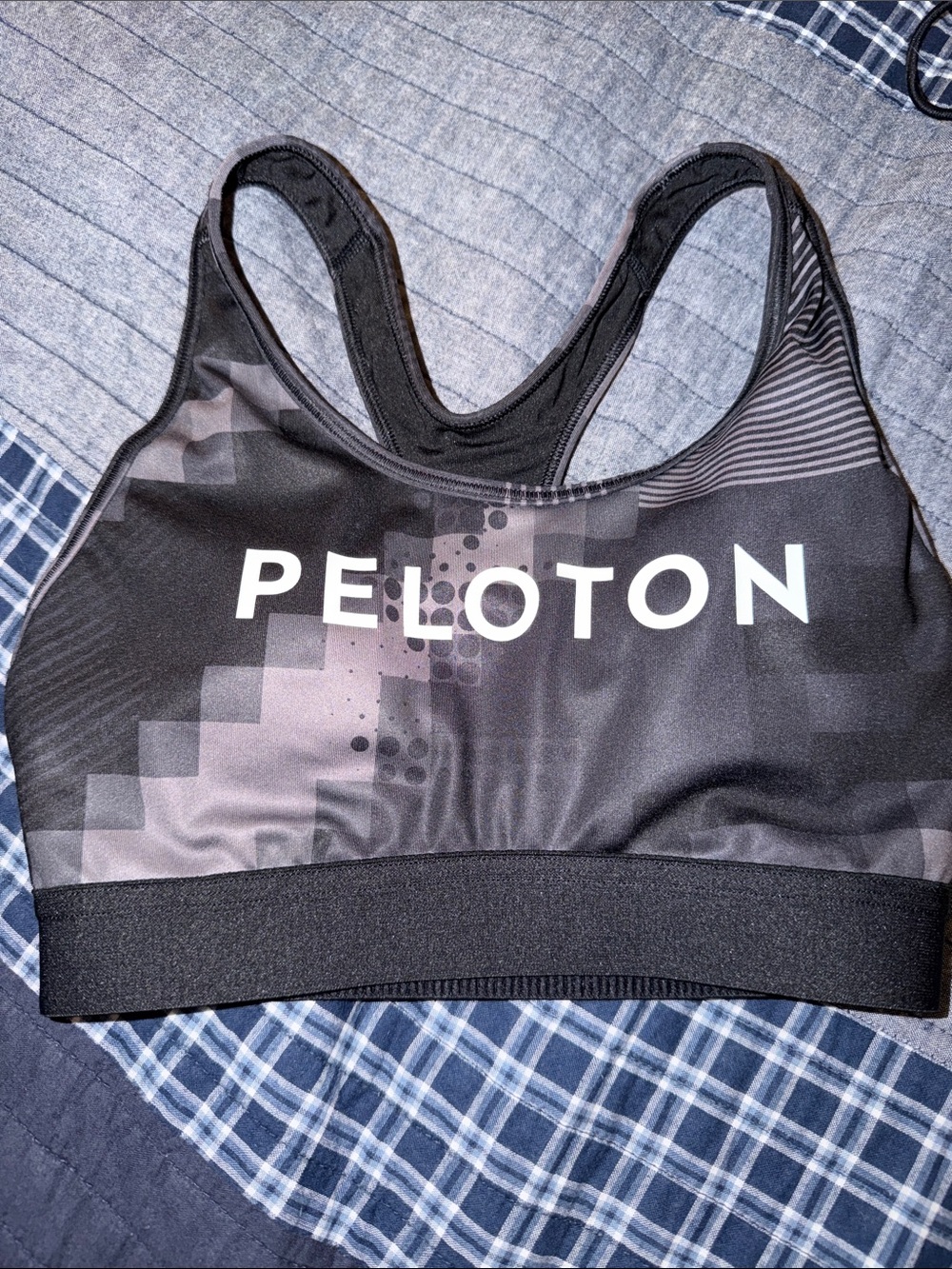 adidas Black Geometric Racerback Sports Bra